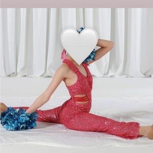 Sparkling Red Kids Dance Costume